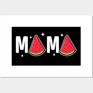 Mama Watermelon Summer Fruit Watermelon Slice Mothers Day Posters and Art